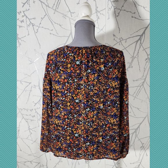 J. Crew Floral Printed Peasant Blouse - Picture 3 of 4